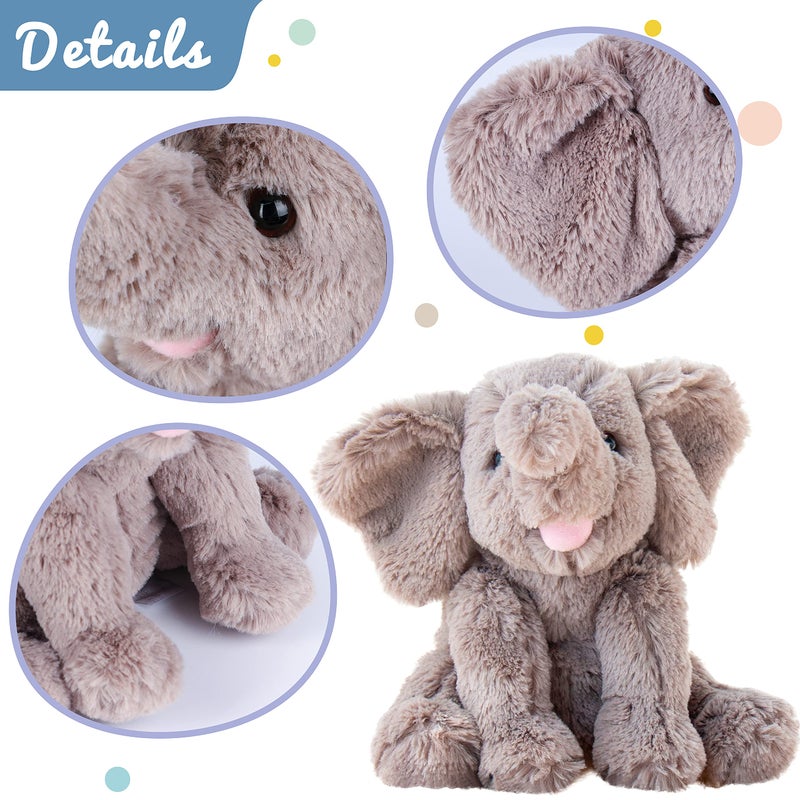 Hopearl Adorable Plush Calf Elephant Toy Floppy Elephish Ultra Soft Stuffed Animal for Boys Girls Kids Toddlers  Gray  9 ' ' - Image 4